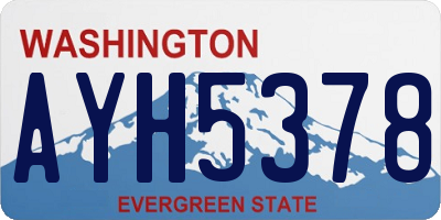 WA license plate AYH5378