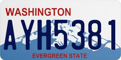 WA license plate AYH5381