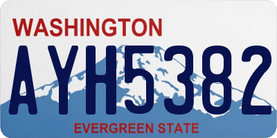 WA license plate AYH5382