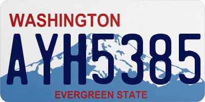 WA license plate AYH5385