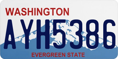 WA license plate AYH5386