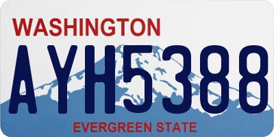 WA license plate AYH5388