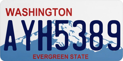 WA license plate AYH5389