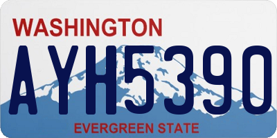 WA license plate AYH5390