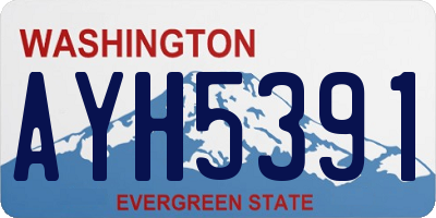 WA license plate AYH5391