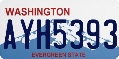 WA license plate AYH5393