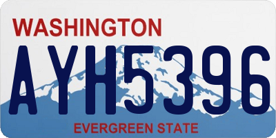 WA license plate AYH5396