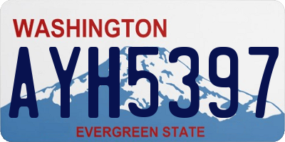 WA license plate AYH5397