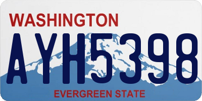 WA license plate AYH5398
