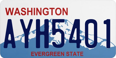 WA license plate AYH5401