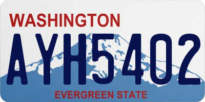 WA license plate AYH5402