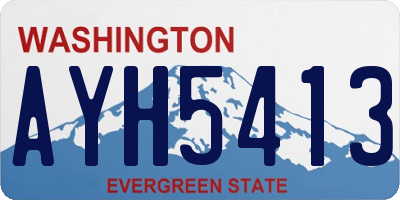 WA license plate AYH5413