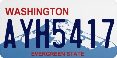WA license plate AYH5417