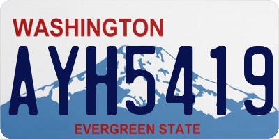WA license plate AYH5419
