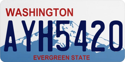 WA license plate AYH5420