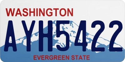 WA license plate AYH5422