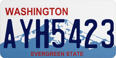 WA license plate AYH5423