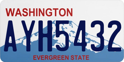 WA license plate AYH5432