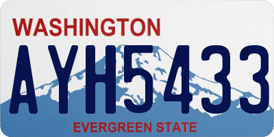 WA license plate AYH5433