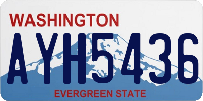 WA license plate AYH5436