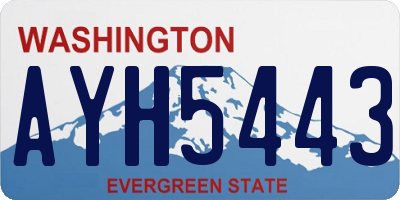 WA license plate AYH5443