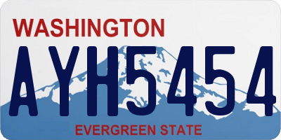 WA license plate AYH5454