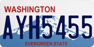 WA license plate AYH5455
