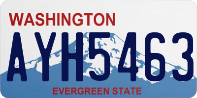 WA license plate AYH5463