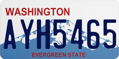 WA license plate AYH5465