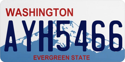WA license plate AYH5466