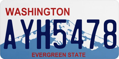 WA license plate AYH5478