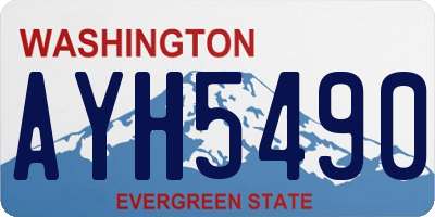 WA license plate AYH5490