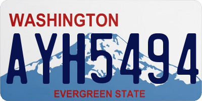 WA license plate AYH5494