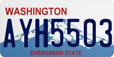 WA license plate AYH5503