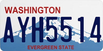 WA license plate AYH5514