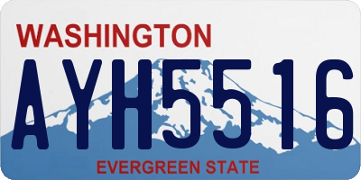 WA license plate AYH5516