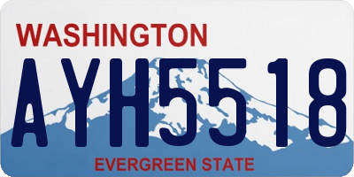 WA license plate AYH5518
