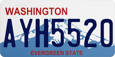 WA license plate AYH5520