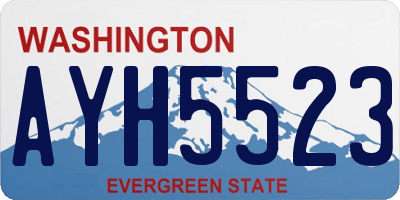 WA license plate AYH5523