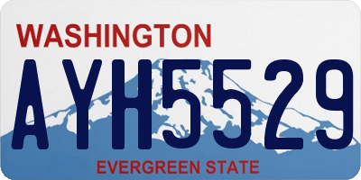 WA license plate AYH5529