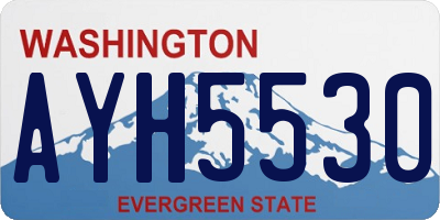 WA license plate AYH5530