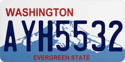 WA license plate AYH5532