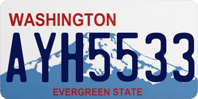 WA license plate AYH5533