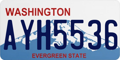 WA license plate AYH5536
