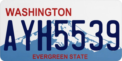 WA license plate AYH5539