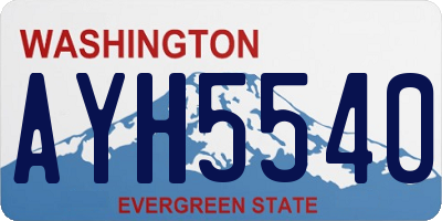 WA license plate AYH5540