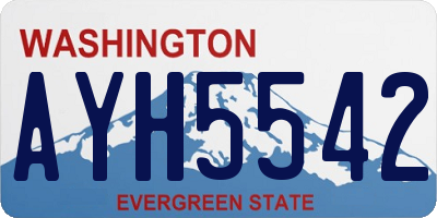 WA license plate AYH5542