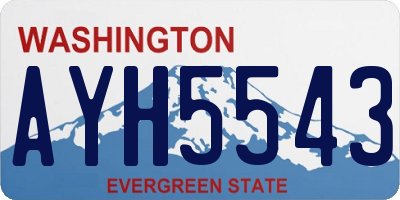 WA license plate AYH5543