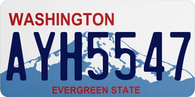WA license plate AYH5547