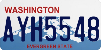 WA license plate AYH5548